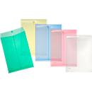 Pochettes porte documents transparentes en PP FolderSys, à fermeture par velcro, format A4 portrait, coloris assortis, 10 pièces