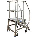 Podestleiter, fahrbar, einseitig, 3 Stufen