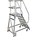 Podestleiter, fahrbar, einseitig, 6 Stufen