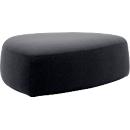 Poef GOGO Leyform, groot, ovaal, B 1240 x D 1090 x H 440 mm, met glijders, stoffen bekleding, antraciet