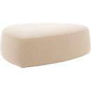 Poef GOGO Leyform, groot, ovaal, B 1240 x D 1090 x H 440 mm, met glijders, stoffen bekleding, beige