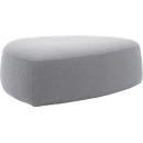 Poef GOGO Leyform, groot, ovaal, B 1240 x D 1090 x H 440 mm, met glijders, stoffen bekleding,grijs