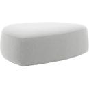 Poef GOGO Leyform, groot, ovaal, B 1240 x D 1090 x H 440 mm, met glijders, stoffen bekleding,lichtgrijs