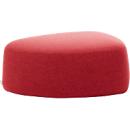 Poef GOGO Leyform, medium, ovaal, B 980 x D 910 x H 390 mm, met glijders, stoffen bekleding, rood