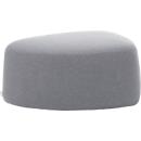 Poef GOGO Leyform, medium, ovaal, B 980 x D 910 x H 440 mm, met glijders, stoffen bekleding, grijs