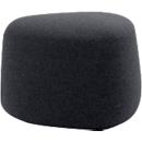 Polstermöbel Leyform GOGO Pouf, klein, oval, B 550 x T 515 x H 440 mm, mit Gleitern, Stoffbezug, anthrazit
