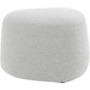 Polstermöbel Leyform GOGO Pouf, klein, oval, B 550 x T 515 x H 440 mm, mit Gleitern, Stoffbezug, hellgrau