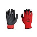 Polyester-Strickhandschuh Rottex, Nitril Handflächen-Beschichtung, flüssigkeitsdicht, 12 Paar, Größe L