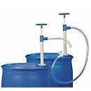 Pompe à fût, 0,26 l/course, polypropylène, profondeur d'immersion 800 mm, tuyau PVC de 1,2 m et robinet d'arrêt, pour produits chimiques