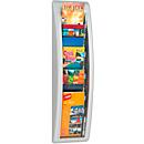 Portafolletos de pared Paperflow Quickfit, 5 compartimentos en formato DIN 1/3 A4, An 168 x P 95 x Al 650 mm, poliestireno color aluminio