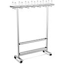 Portant mobile, l. 1460 x H 1700 mm, avec 28 crochets pour manteaux et 14 pour chapeaux