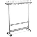 Portant mobile, l. 1660 x H 1700 mm, avec 32 crochets pour manteaux et 16 pour chapeaux