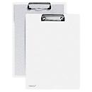 Porte-bloc A4, clip avec coins protecteurs en plastique, PP, blanc