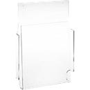Porte-brochures mural - acrylique - l. 215 x P 30 x H 305 mm - pour format A4 - transparent