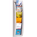 Porte-brochures mural Paperflow Quickfit, 5 cases au format DIN 1/3 A4, L 168 x P 95 x H 650 mm, polystyrène, gris
