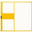 Porte coulissante, pour système de cloison grillagée, L 2238 x H 2110 mm, jaune
