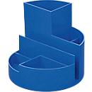 Porte-crayons MAUL Boîte ronde MAUL eco, 6 compartiments dont un pour les notes et les lettres, Ø 140 x H 125 mm, 90 % plastique recyclé, bleu