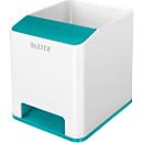 Porte-stylo Leitz WOW Sound, 1 compartiment, compartiment pour smartphone avec renforcement du son, blanc/bleu glacé