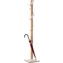 Portemanteau Easycloth, en bois massif, avec porte-parapluie, blanc