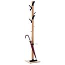 Portemanteau Easycloth, en bois massif, avec porte-parapluie, noir