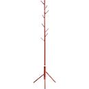 Portemanteau HAKU, 8 crochets de 5 kg chacun, Ø 480 x H 1730 mm, tube acier laqué, rouge