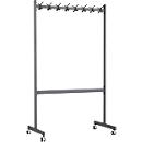 Portemanteau mobile Functionals KOMPAKT, 40 crochets, avec frein, H 1000 mm, acier et plastique, gris foncé