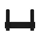 Portemanteau mural Functionals JUST 20 Raven Black, 4 crochets, jusqu'à 10 kg, aluminium et plastique, noir