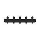 Portemanteau mural Functionals KROK HJH 60 Raven Black, 15 crochets, jusqu'à 10 kg, acier et plastique, noir