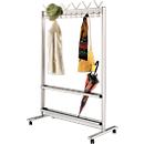 Portemanteaux alignés, métal léger, 1160 mm de large, avec porte-parapluie