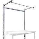 Portique av. contrefort, Poste de travail modulaire STANDARD table de travail/établi UNIVERSAL/PROFI, 1500 mm, alu argent