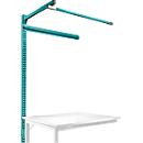 Portique av. contrefort, table d'extension STANDARD table travail/établi UNIVERSAL/PROFI, 1250 mm, turquoise