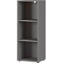 Porto archiefplank, 2 legborden, 3 OH, B 450 x D 400 x H 1200 mm, grafiet