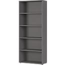 Porto archiefplank, 4 legborden, 5 OH, B 800 x D 400 x H 1970 mm, grafiet