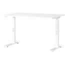 Porto bureau, mechanisch in hoogte verstelbaar, C-poot, B 1200 x D 800 x H 680-910 mm, wit/wit