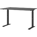 Porto bureau, mechanisch in hoogte verstelbaar, C-poot, B 1200 x D 800 x H 680-910 mm, zwart/grafiet