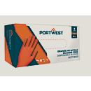 Portwest Einmalhandschuhe HD Nitril, ungepudert, Crystal-Grip-Technologie, Stärke 7 mm, Nitrilgummi, M, orange, Box mit 100 Stück