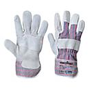 Portwest Gants de protection Canadian Rigger, protection contre les coupures niveau A2, renfort paume, protection du poignet, cuir de boeuf/coton/caoutchouc, XL, gris, 1 paire