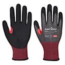 Portwest Schutzhandschuh CS Cut F18, Reflexionsetikett, atmungsaktiv, schnittfest, Touchscreen-fähig, Nitrilschaum, XL, schwarz, 1 Paar