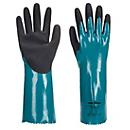 Portwest Schutzhandschuh Grip Lite, Stulpenhandschuh, feuchtigkeitsabweisend, gefüttert, Nitril/Nylon, blau-schwarz, XL, 1 Paar