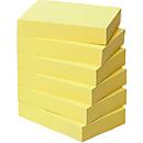 POST-IT sticky notes, recycled paper, 51 mm x 38 mm, 6 x 100 sheets, yellow