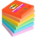 POST-IT sticky notes Super Sticky Notes Playful 654-6SS-PLAY, 76 x 76 mm, removable, cellophane-free packaging, colored, 6 x 90 sheets