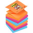 Post- it&reg; Super Sticky Z- Notes, navulblokken, Bangkok, 76 x 76 mm, 6 blokken