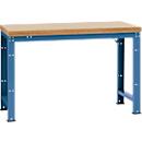 Poste de travail modulaire Profi Standard Manuflex, plateau de table en multiplex l. 1500 x P 700, bleu brillant