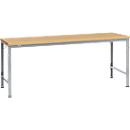 Poste de travail modulaire UNIVERSAL Spezial Manuflex, 2000 x 1000 mm, multiplex nature, argenté