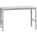 Poste de travail modulaire UNIVERSAL Standard Manuflex, plateau en plastique, 1500 x 800, argenté