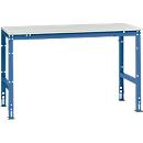 Poste de travail modulaire UNIVERSAL Standard Manuflex, plateau mélaminé, 1500 x 800, bleu brillant