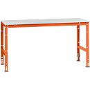 Poste de travail modulaire UNIVERSAL Standard Manuflex, plateau mélaminé, 1750 x 800, orangé rouge