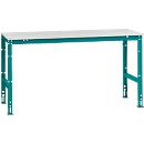 Poste de travail modulaire UNIVERSAL Standard Manuflex, plateau mélaminé, 1750 x 800, turquoise