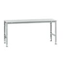 Poste de travail modulaire UNIVERSAL Standard Manuflex, plateau mélaminé, 2000 x 800, argenté