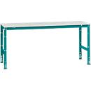 Poste de travail modulaire UNIVERSAL Standard Manuflex, plateau mélaminé, 2000 x 800, turquoise